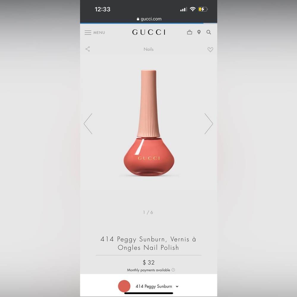 Gucci Nail Polish 414​ Peggy Sunburn​, Vernis à Ongles Nail Polish